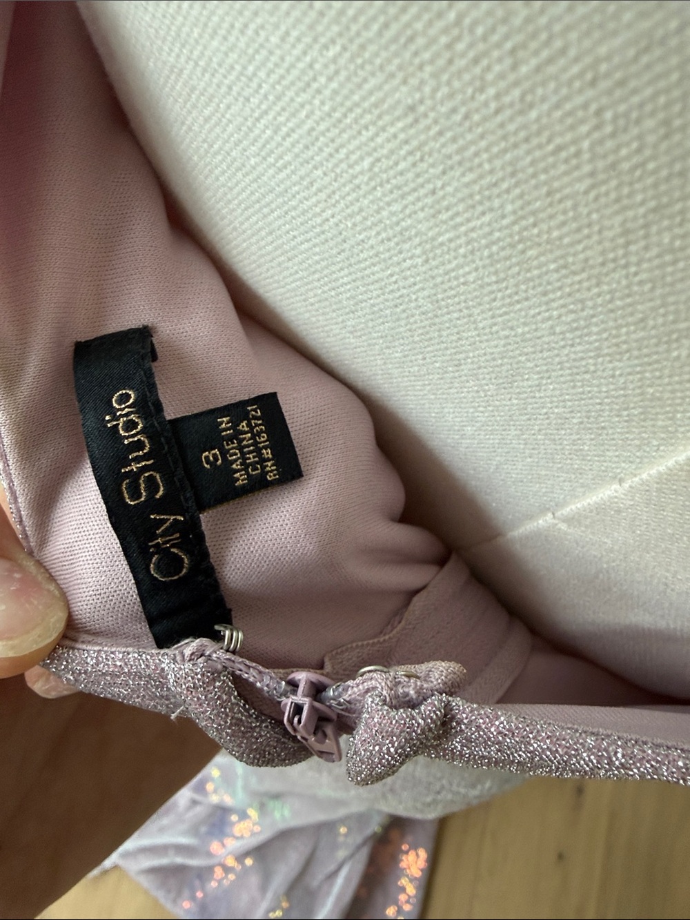 City Studio Lavender Floral Square-Neck Prom Gown - Picture 2 of 4